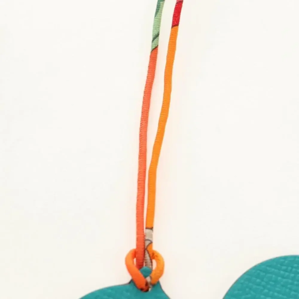Hermes Leather Petit H Charm Green